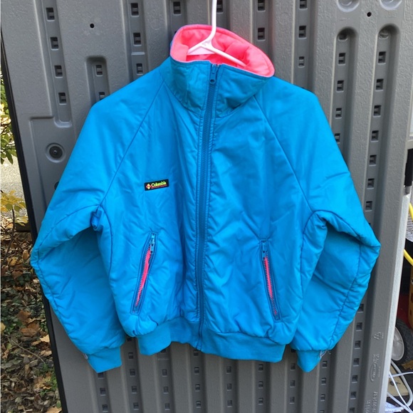 Columbia Jackets & Blazers - Vintage 90s Columbia Women's Reversible Blue Neon Pink Radical Sleeve Jacket M